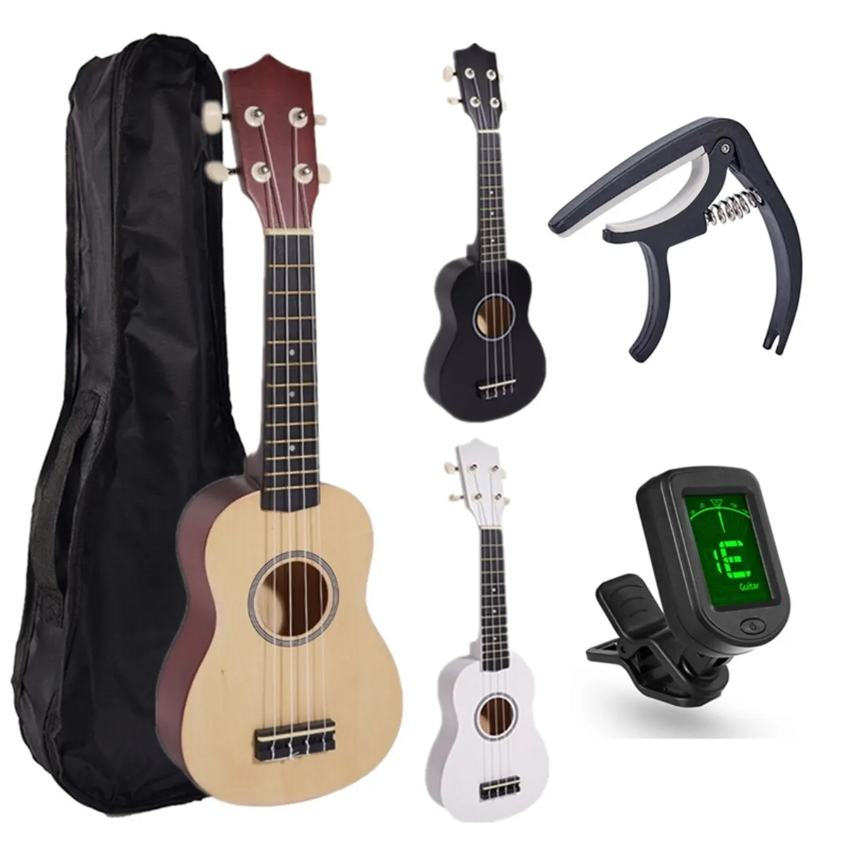 초보자를위한 Miwayer Soprano Ukulele 21 인치 하와이 스타터 Uke Guitar Ukalalee with Gig Bag 디지털 튜너 Ukulele Capo 