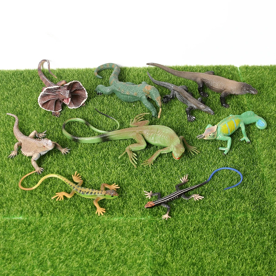 Realistic Reptile Lizard Chameleon Komodo Dragon Animals Model Figure Educational Collection Toys Kids Gift Home Decorations