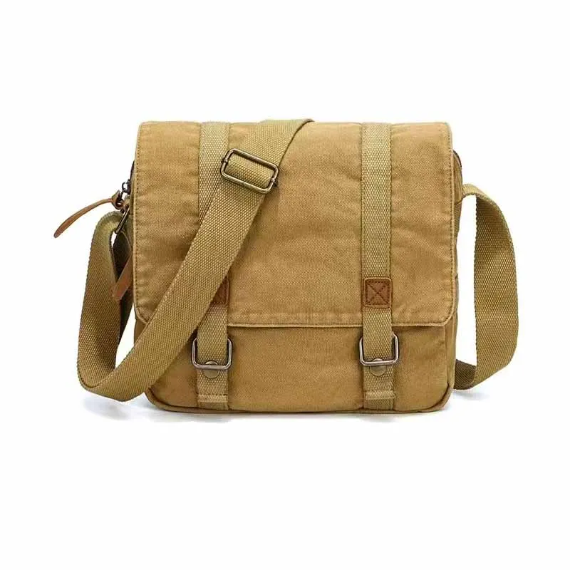 European and American retro canvas shoulder bag new trendy men's style, comfortable material, large capacity