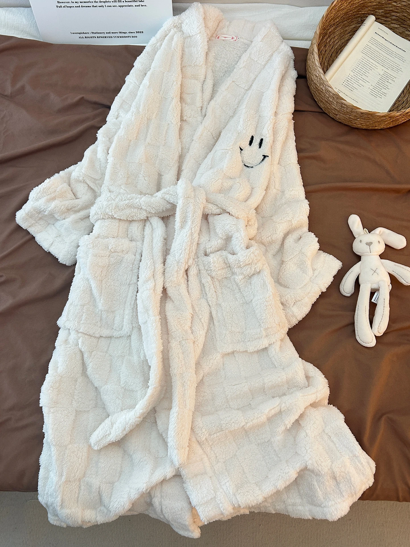 thickened-coral-fleece-robe-women's-long-sleepwear-home-clothes-v-neck-button-design-winter-warm-bathrobe-comfortable-leisure