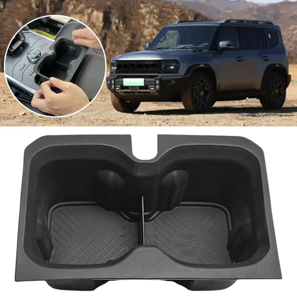 Silicone Cup Holder Insert for Jetour T2 2023 2024 2025 Leakproof Silicone Center Console Cup Holder Waterproof BLACK U9Z8