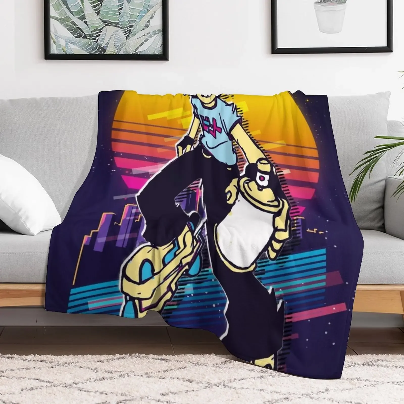 Jet Set Radio - Beat *80s retro* Throw Blanket Cozy Throw Blanket Birthday Gift for Him Her