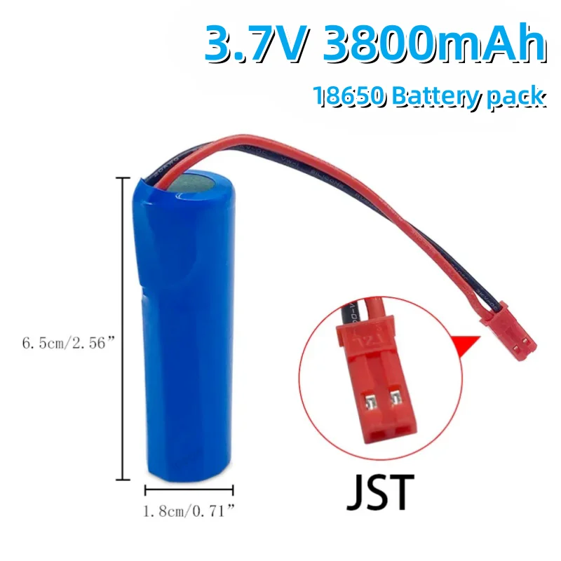 3.7V 3800mAh lithium ion rechargeable battery 18650  lpega with replacement socket emergency lighting JST line