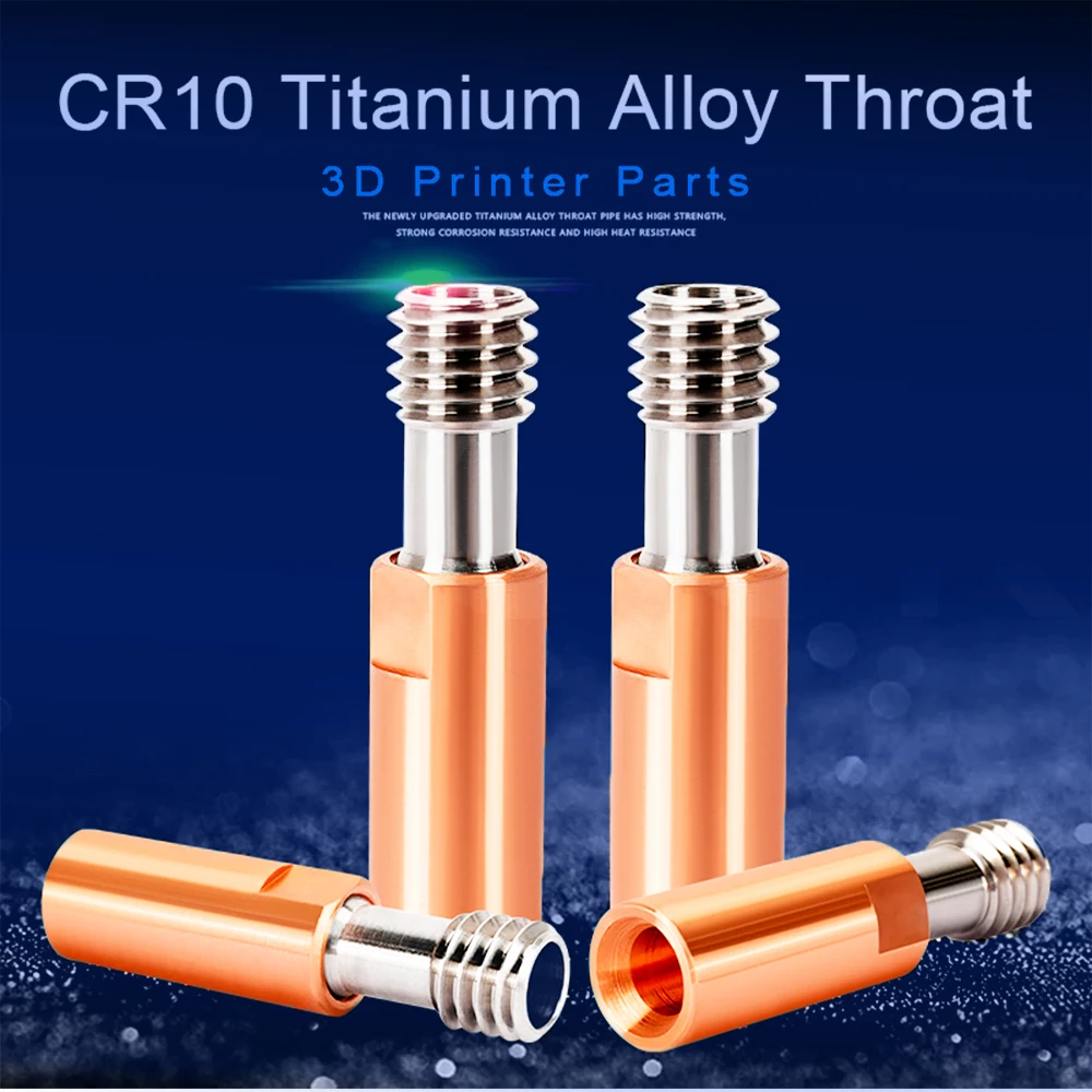 

2PCS High Temperature CR10 Throat for Reprap 4.0mm Filament DIY Stainless Steel Titanium Alloy Copper Bi Metal 3D Printer Parts