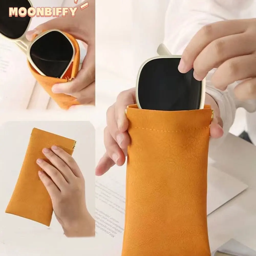 PU Leather Glasses Storage Bag Automatic Closed Sunglasses Case Waterproof Pouch Glasses Protective Cover Eyewear Storage Bag