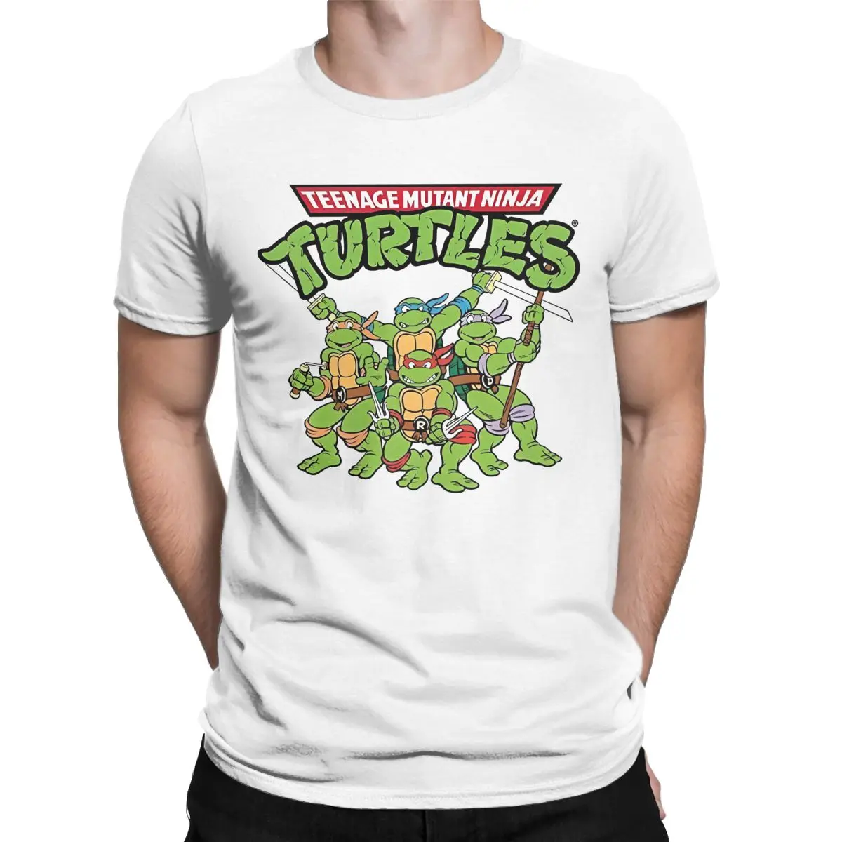 Teenage Mutant Cartoon Ninja-Turtles T-Shirts Men Group Funny Cotton Tees Round Collar Short Sleeve T Shirts New Arrival merch