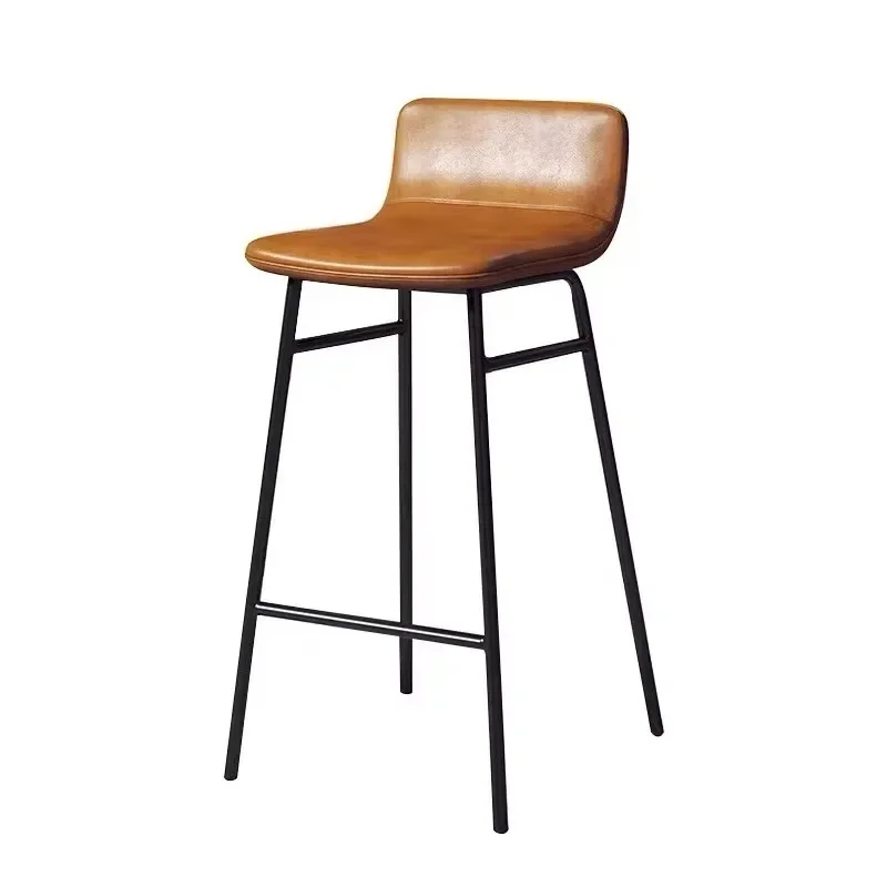 

Modern Faux Leather Bar Stools Back Minimalist Nordic Sturdy Bar Stools Kitchen Height Chairs Silla De Barra High End Furniture