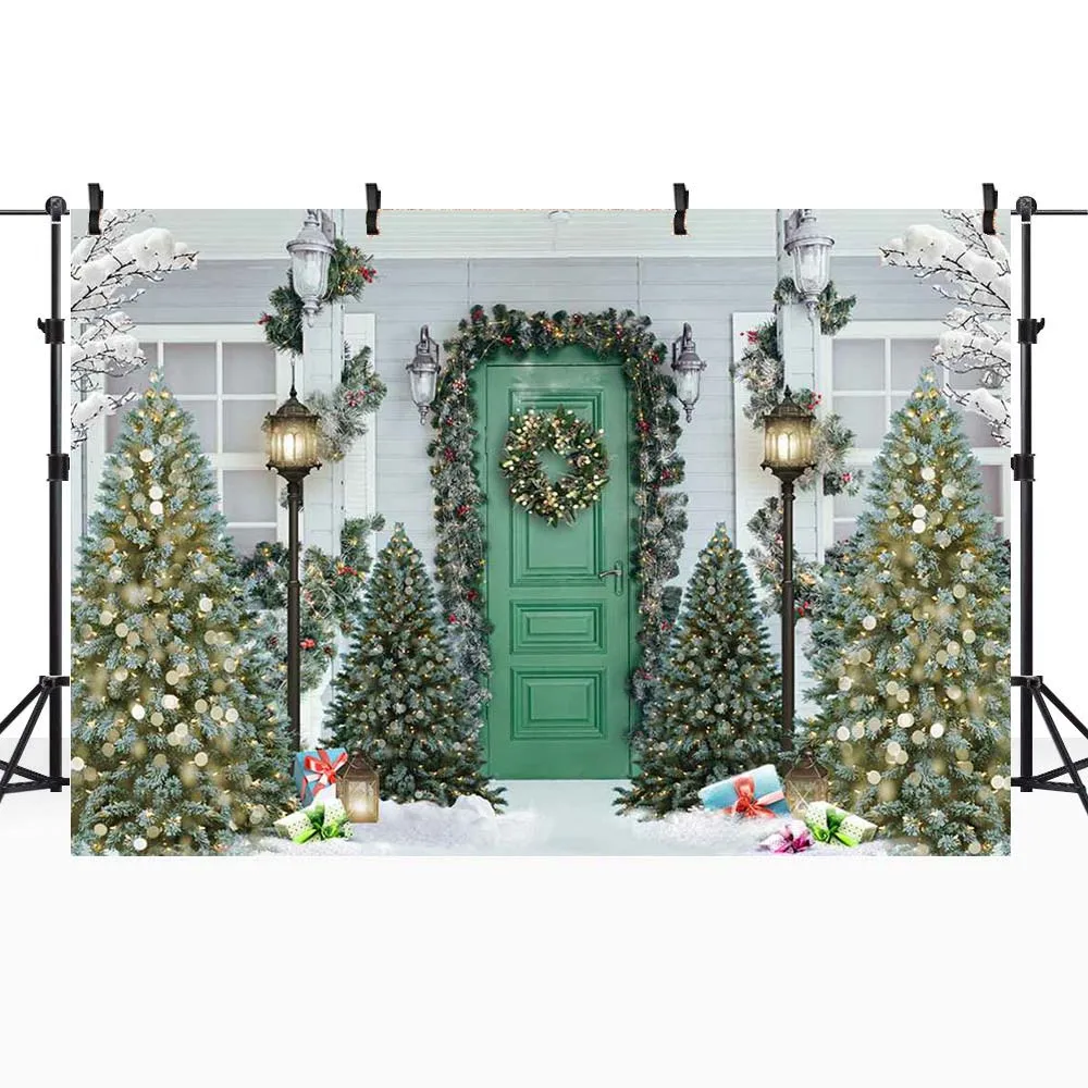 Mocsicka-クリスマス写真の背景,緑のドア,写真,ポートレート写真,背景