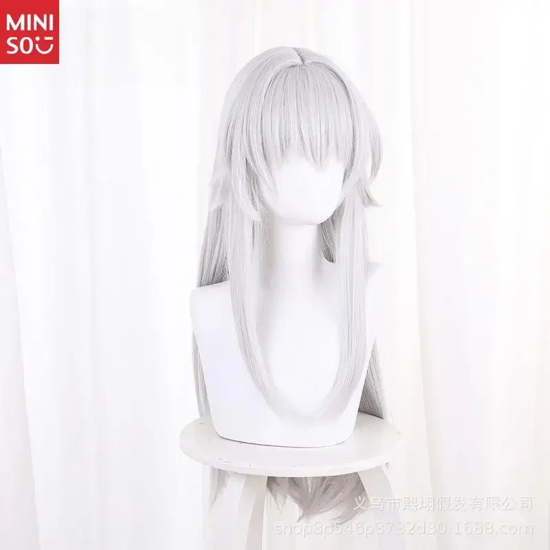 

Honkai Star Rail Clara Cosplay Wig, Long Silver White Straight Hair for Mechanical Girl Look