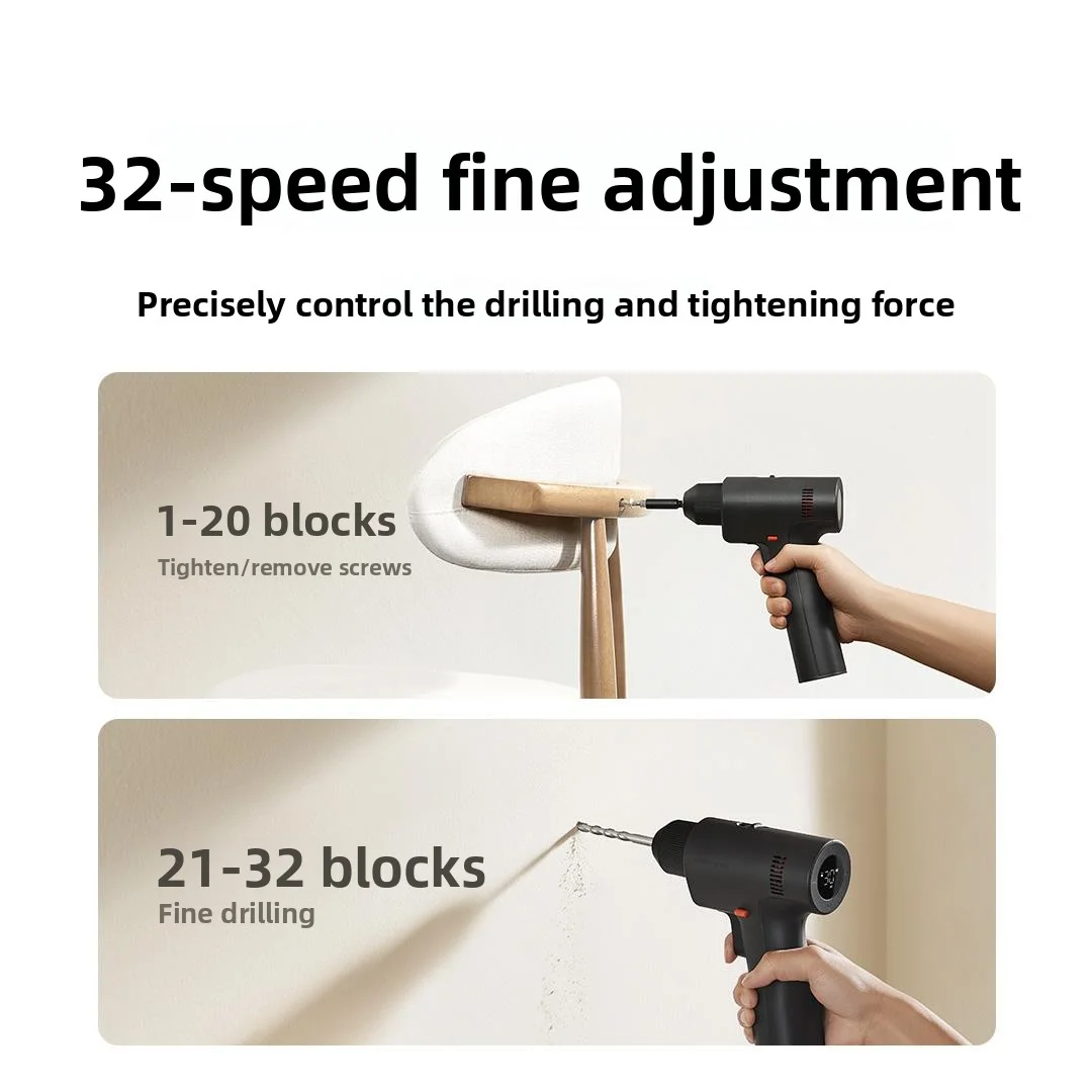 New Xiaomi Mijia Brushless Electric Drill 2 Smart Home Power Tool Rechargeable Multi-functional Cordless Drill Screwdriver