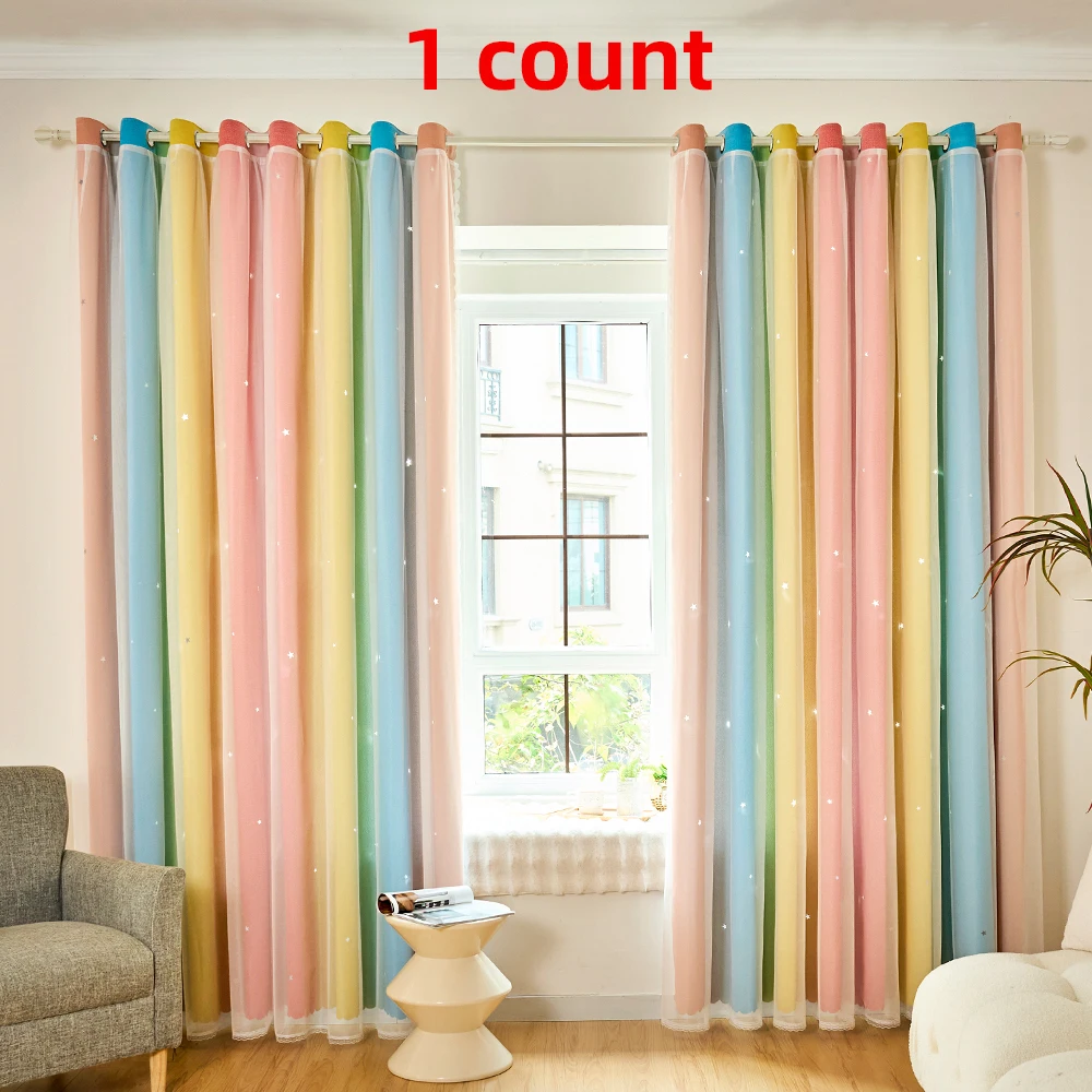 قطعة واحدة من ستائر شفافة ذات طبقة مزدوجة دافئة - ألوان متعددة، تخلق أجواءً مريحة لغرفة المعيشة وغرفة النوم