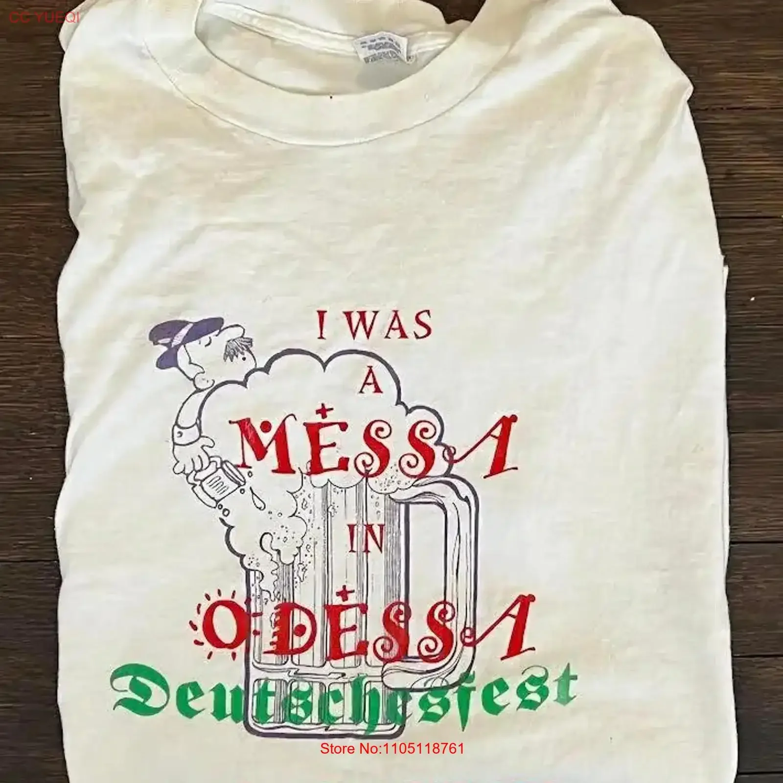 Vintage 90s I was a Messa in Odessa Octoberfest 1990s Crewneck T Shirt XL vintage Washed Stretched Breathable Versatile graphic