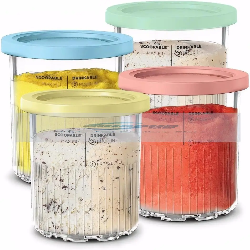 

Ice Cream Cup Set of 4, Ice Cream Storage Tank for Ninja Creami NC500 NC501