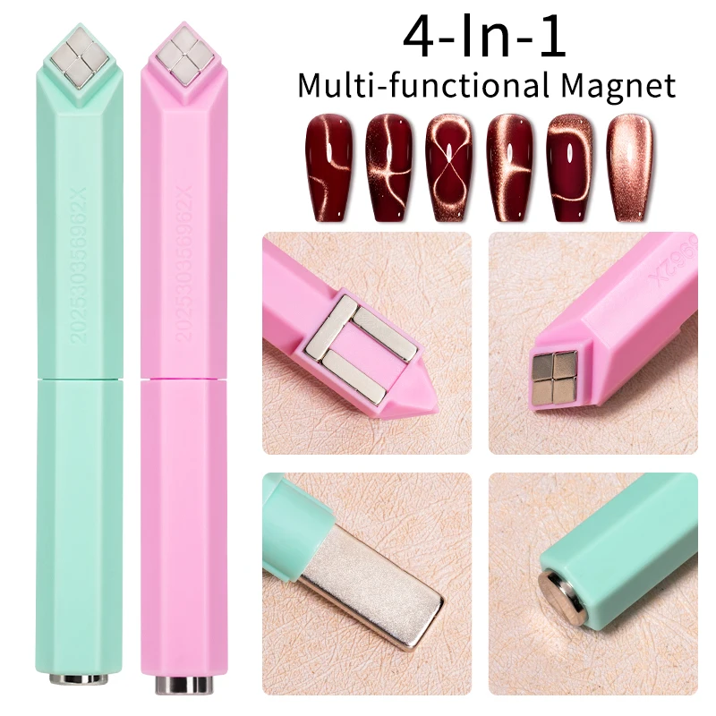 4-IN-1 Multi-Functional Magnet Cat's eye Effect - Professional Nail Art Tools and Accessories For DIY Magnetic Polish Effects
