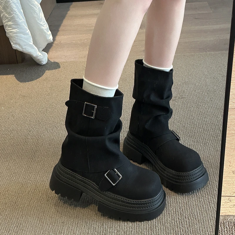 

Женские модные высококачественные и универсальные ботинки, женские туфли на квадратном каблуке с пряжкой на ремне, женские туфли Женская Обувь