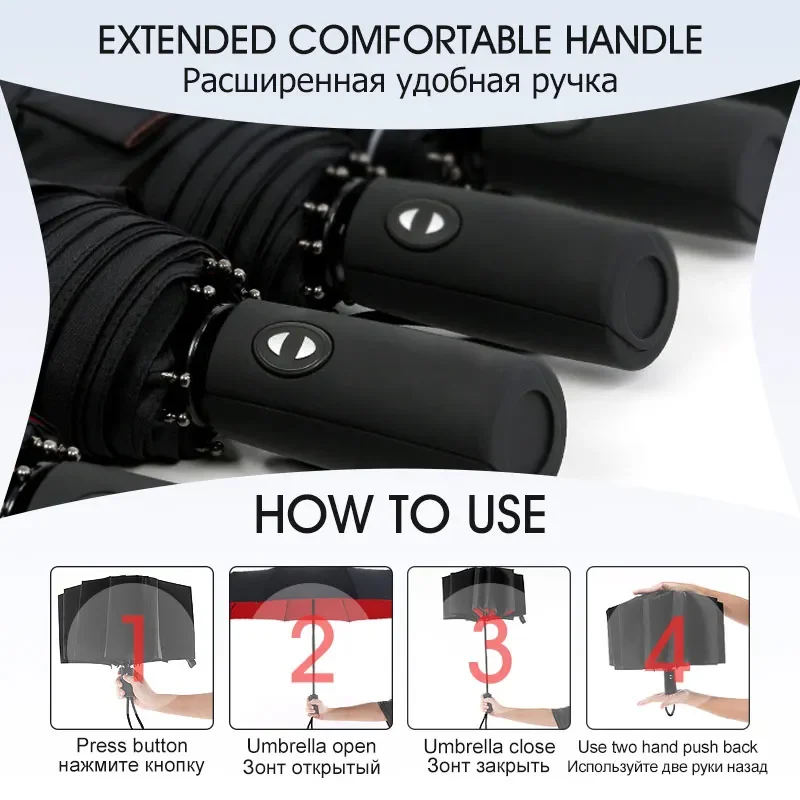 Windproof Double Layer Fully Automatic Resistant Umbrella