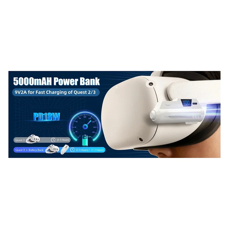 FFYY-Fast Charging Power For Oculus Quest 2 Digital VR Gaming Charging Treasure VR Accessories