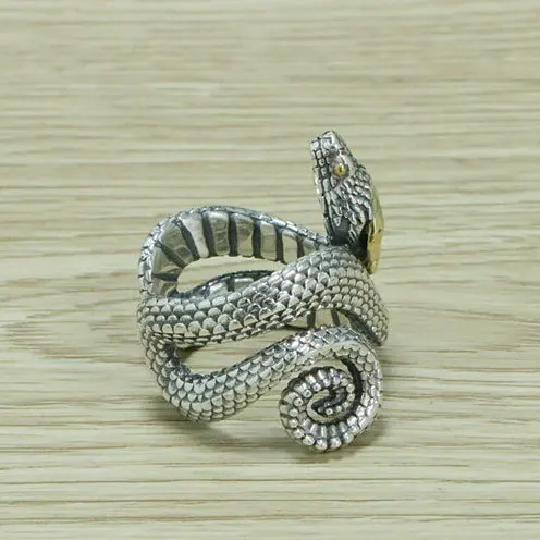 

Netizen Cool Wind Pure Silver Dragon Ring Vintage Index Finger Trendy Personality Exaggerated Snake Ring Men's Dominant Jewelry