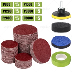 Kits de pulido para coche, almohadilla de discos de papel de lija para luz de coche, juego de reparación de faros, rueda, herramienta de mano de pulido de madera, 3 pulgadas, 75mm