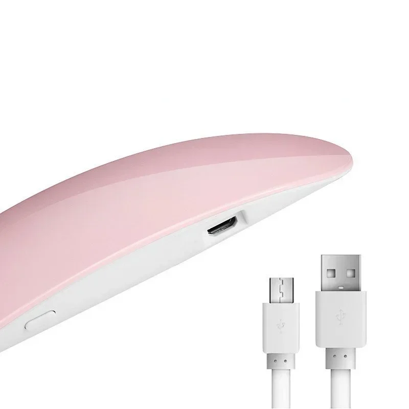 Portátil UV lâmpada LED prego Mini secador de unhas, interface USB, polonês, verniz, máquina de cura, branco, rosa, 6W