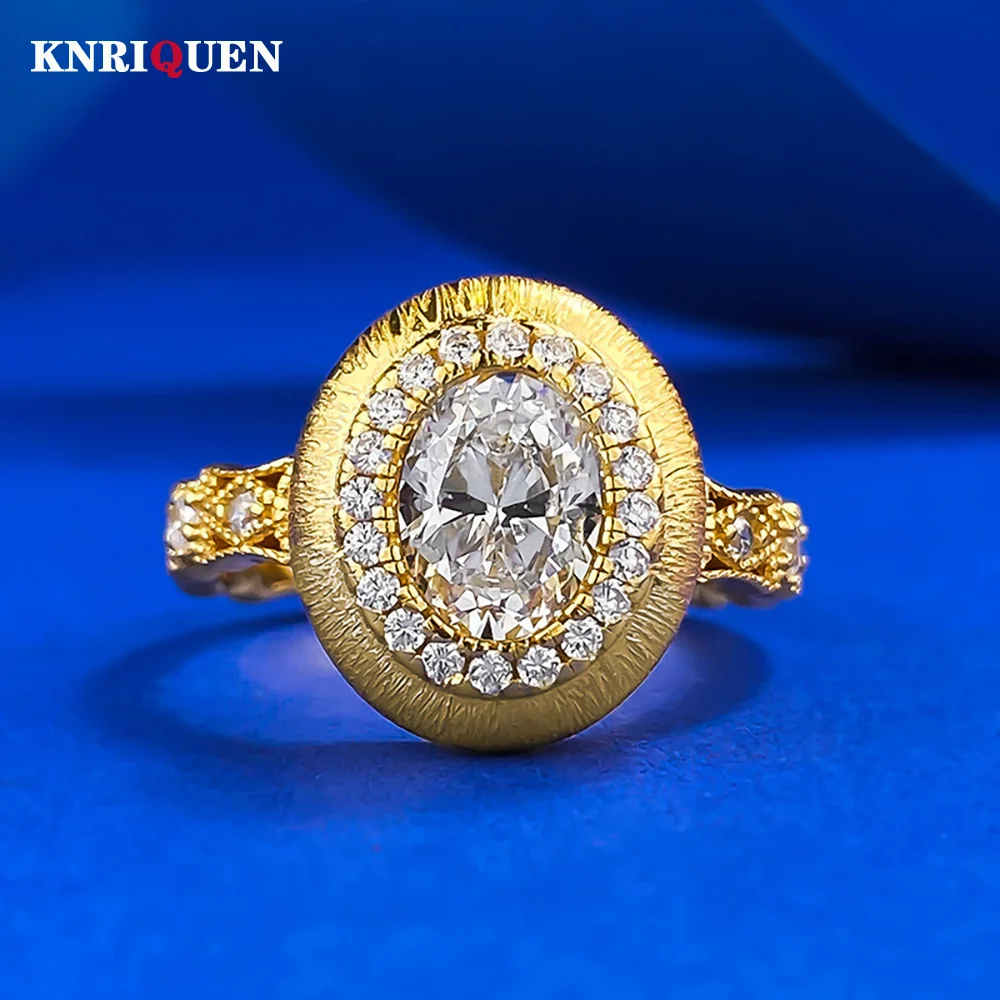 

Retro 18k Gold Plated 925 Sterling Silver 1.25ct Lab Diamond Court Ring for Women Gemstone Party Fine Jewelry Anniversary Gift