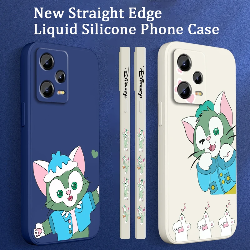 Gelatoni Disney Cute Liquid Left Rope For Xiaomi Redmi Note 13 12 12S 12R 11 11T 11S 10 10S Pro Plus 5G Soft Phone Case