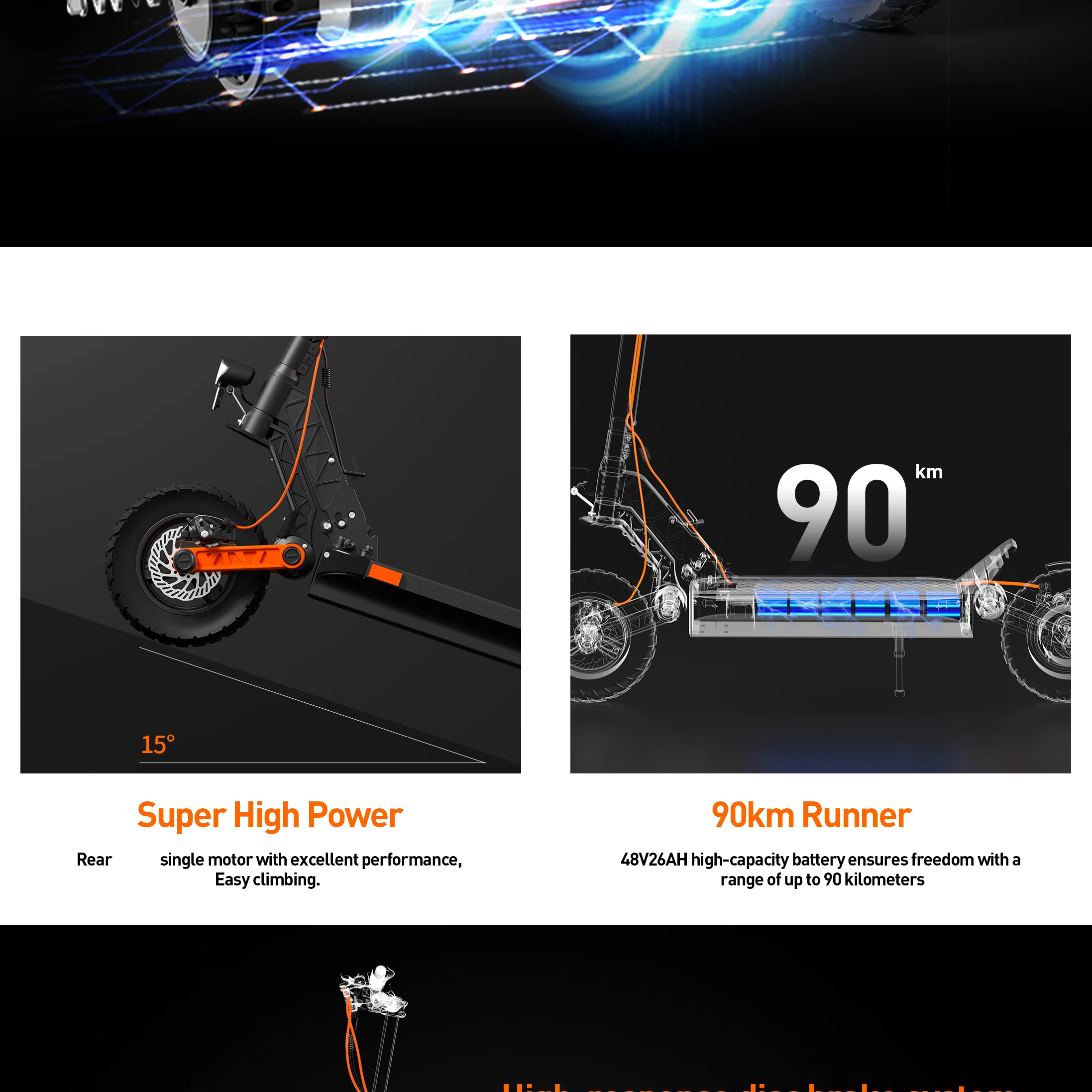 JOYOR S5PRO Elektroroller 48V 26AH Akku mit ABE-Zertifizierung Elektroroller für Städtische Tägliche Pendlerfahrten E-Scooter – Detail 4