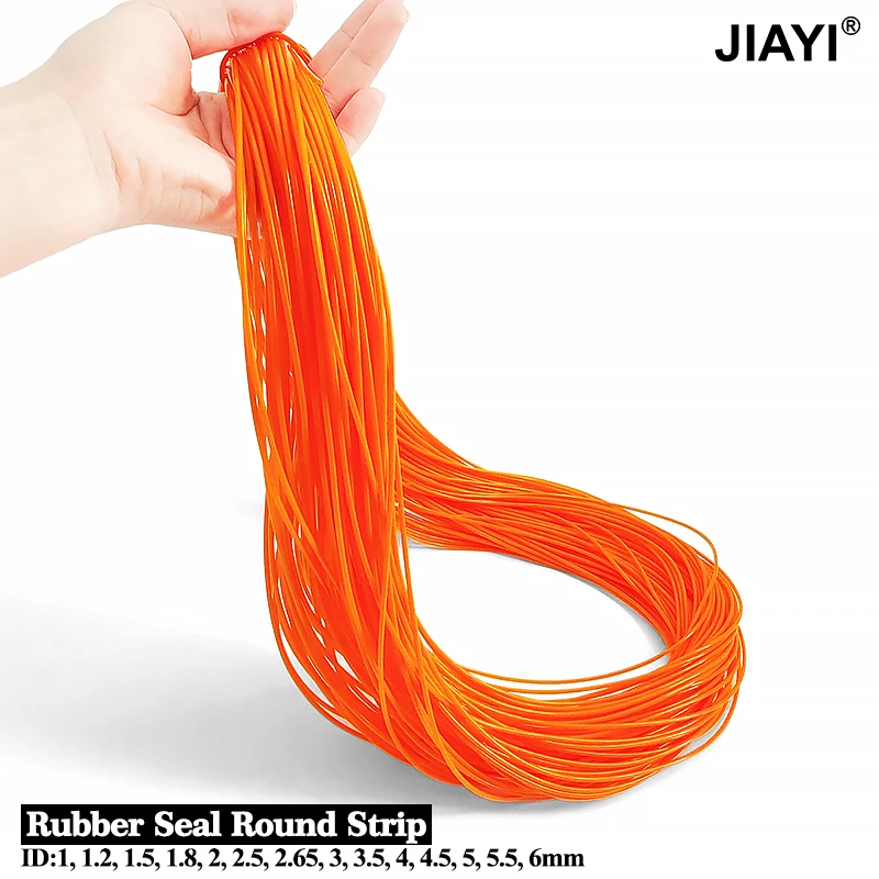 Diamate 1mm/1.2/1.5/1.8/2/2.5~6mm Orange Rubber Seal Round Strip Silicon Sealing Ring Door Seal Strip Anti-aging Chemical Resist