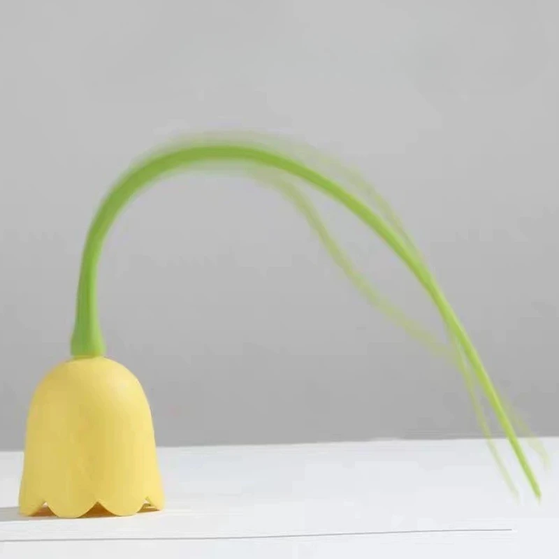 لعبة دعابة للقطط أوتوماتيكية قابلة لإعادة الشحن، لعبة على شكل زهرة للقطط، لعبة قطط أوتوماتيكية تفاعلية، ملحقات القطط