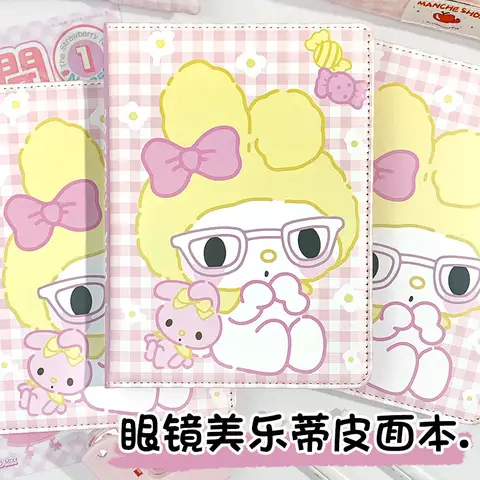 New SanrioMy Melody Notebook Cartoon Leather Notebook A5 Notebook Full Color Drawing Inner Pages Handbook Notebook Gift Book