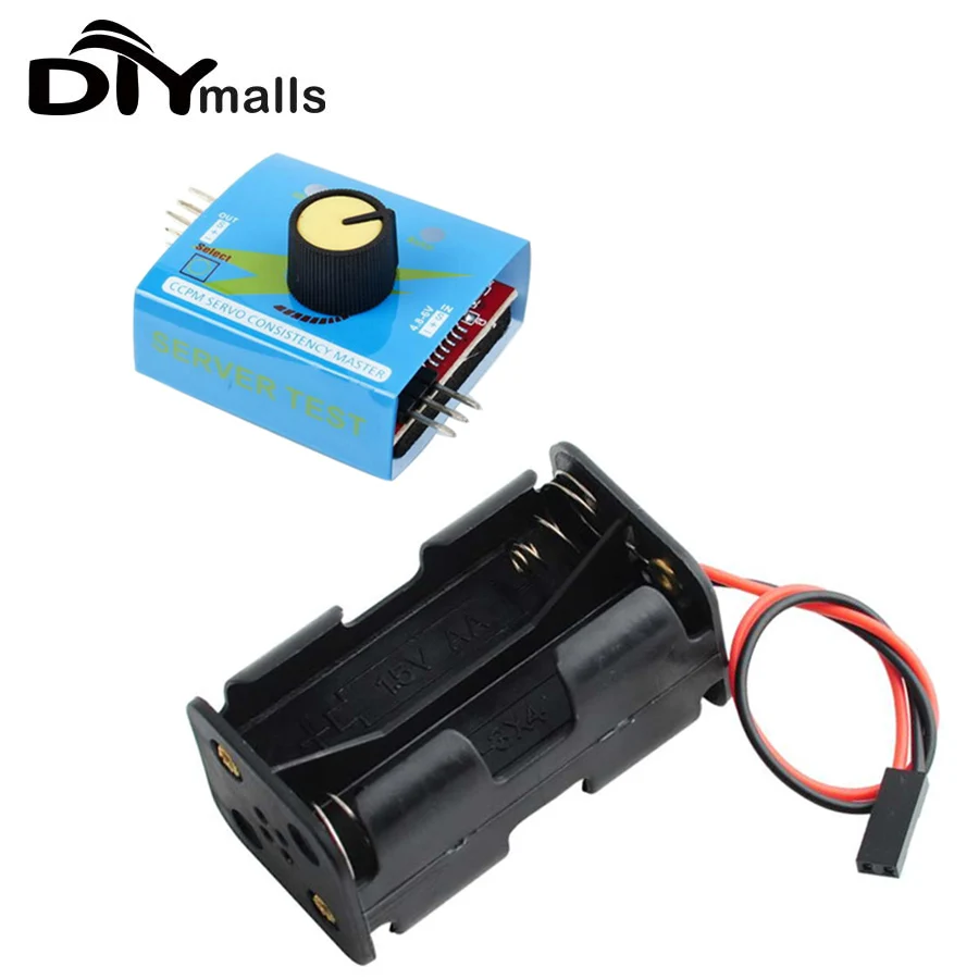 DIYmalls 4 Cell AA Battery Holder Case + 3CH Digital Servo Tester ESC Speed Controller Checker CCPM Consistency Master for Car