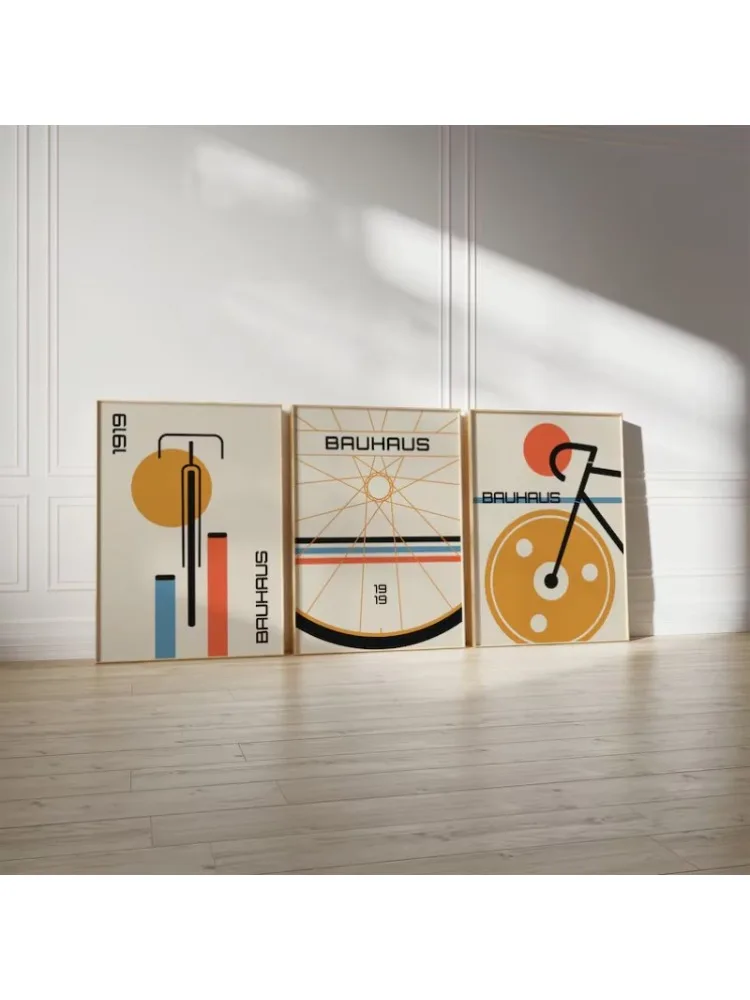 AliExpress Minimalist Retro Bauhaus Bike Bicycle Mid Century Modern Cycling Poster Canvas Painting Wall Pictures for Living Room Home Decor