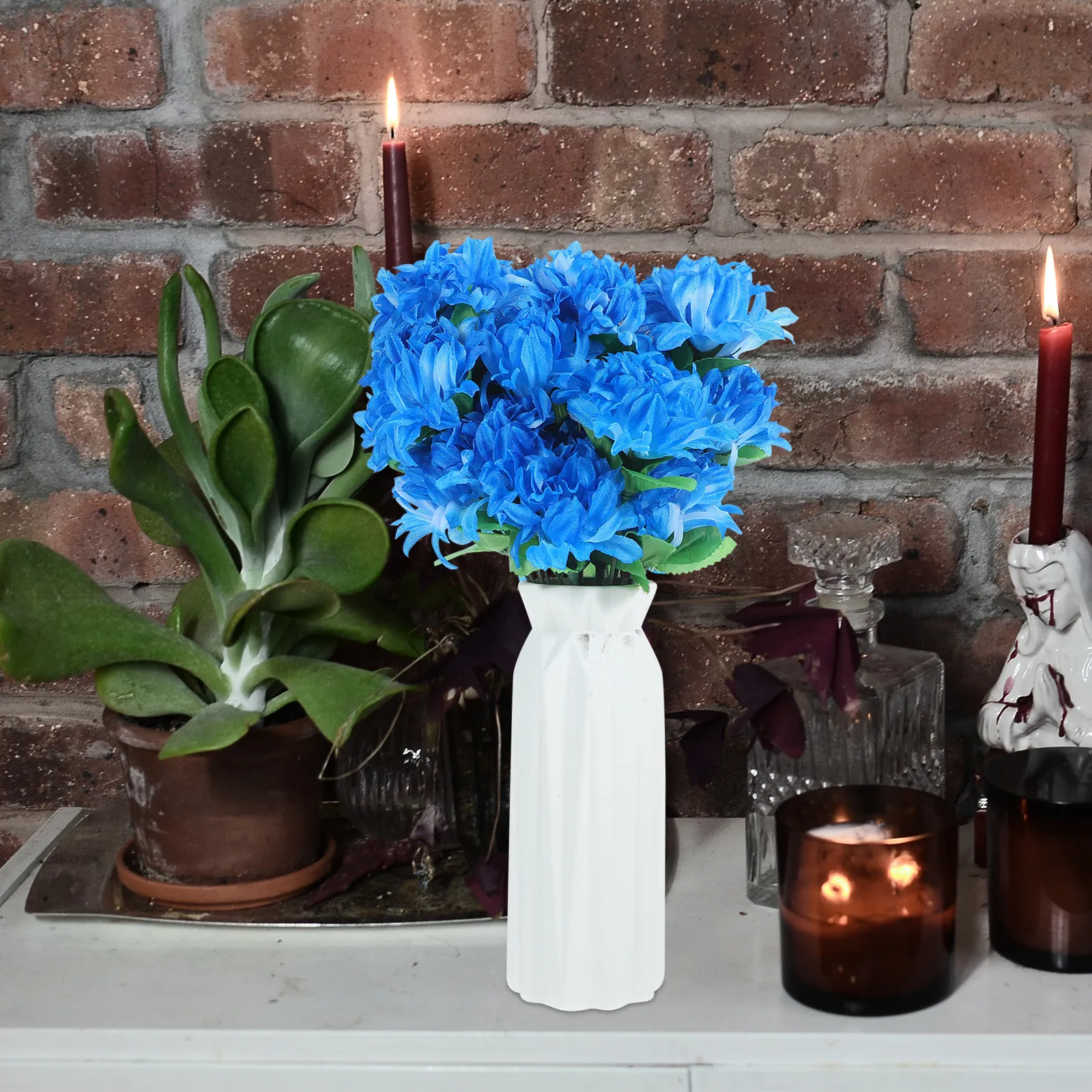 

Fake Chrysanthemum Bouquet for Cemetery Grave Decoration Realistic Artificial Flower Outdoor Memorial Chrysanthemum Decor