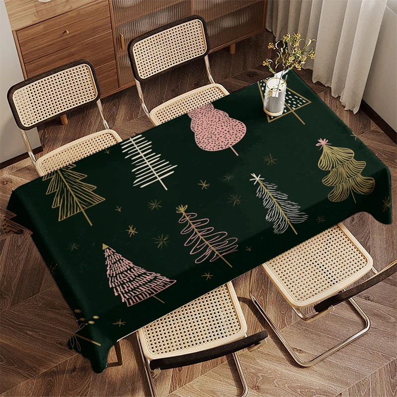 Christmas Floral Tablecloth Restaurant Kitchen Tablecloth Living Room Home Decoration Rectangular Party Decoration