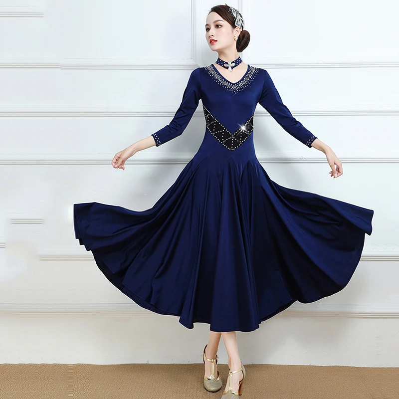 

Ballroom Dance Dress Women Competition Modern Dance Costumes Big Swing Party Waltz Dancewear Clothes