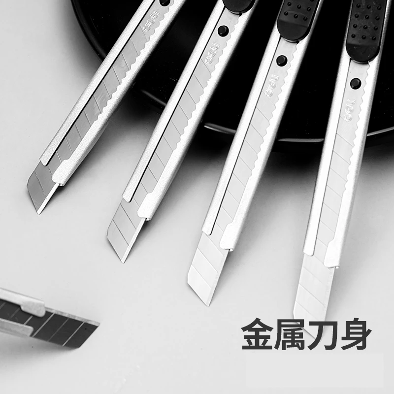 Deli Small Utility Knife Metal 60° Box Cutter Paper нож 9MM School Office Art Supplies Tool Kawaii Stationery With CUT BlADE