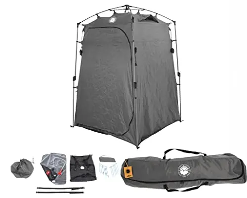 Portable Privacy Room with Shower, Retractable Floor and Amenity Pouches and More – Quick Set Up - 190T Polyester