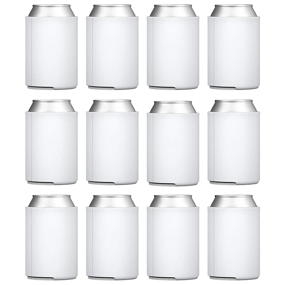 12Pcs Blank Beer Can Coolers, DIY Personalized Sublimation Sleeves for Weddings, Bachelorette Parties, Funny Party Favor