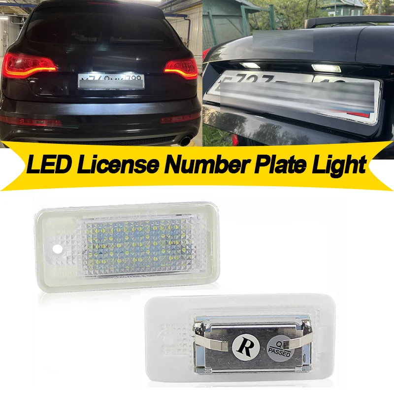 

2 шт. для Audi A4 B6 B7 Q7 4L A3 8P A6 C6 A5 8F A8 D3 D4 S3 S4 RS4 6 6000K Белая без ошибок светодиодная лампа освещения номерного знака