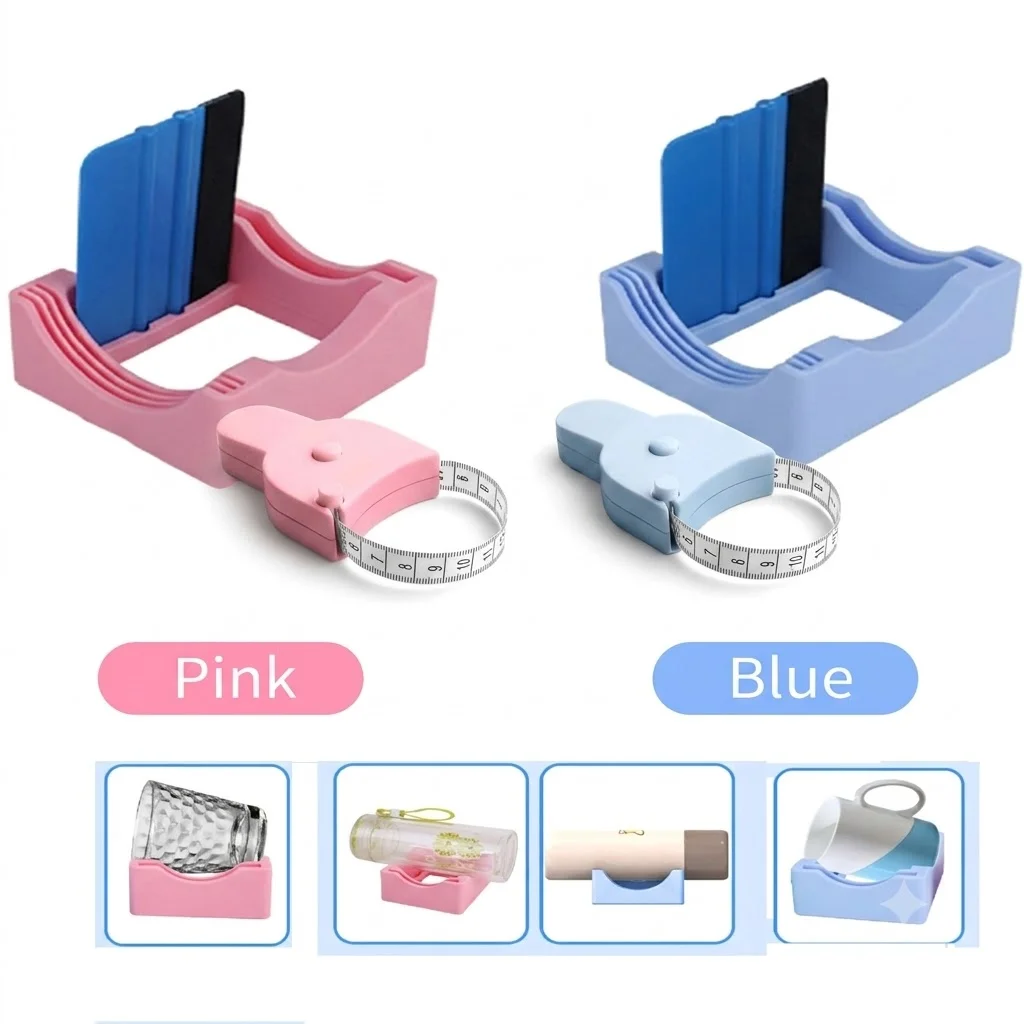 Small Cup Stand Silicone Tumbler Cup Cradle with Slot Anti-Slip Protective Base Holder Cup Pad for Vinyl Decals Tumblers
