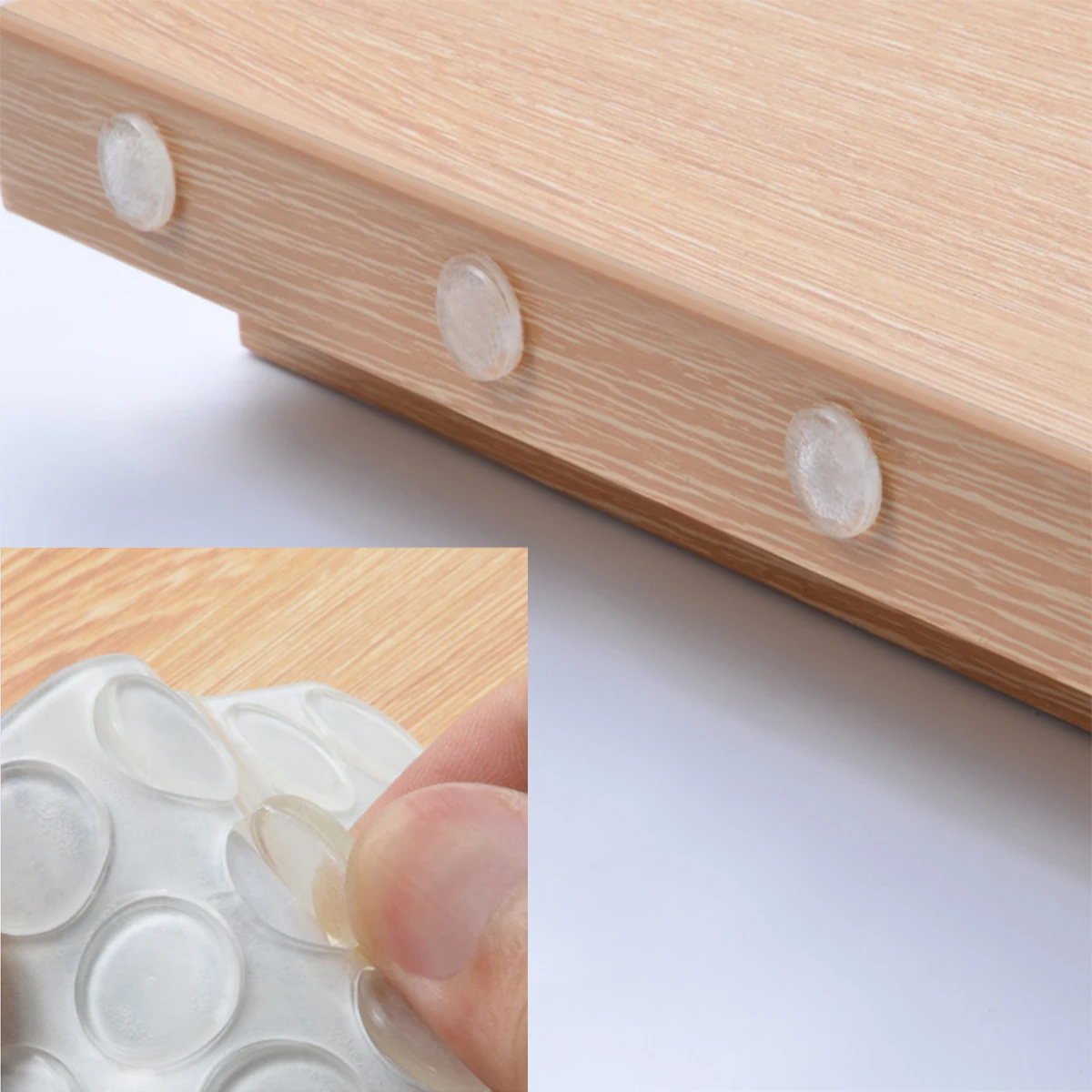 

90 Pcs Clear Bumper Pads Self Adhesive Impact Resistant Sound Damping Furniture Leg Protectors Anti Scratch Cylindrical