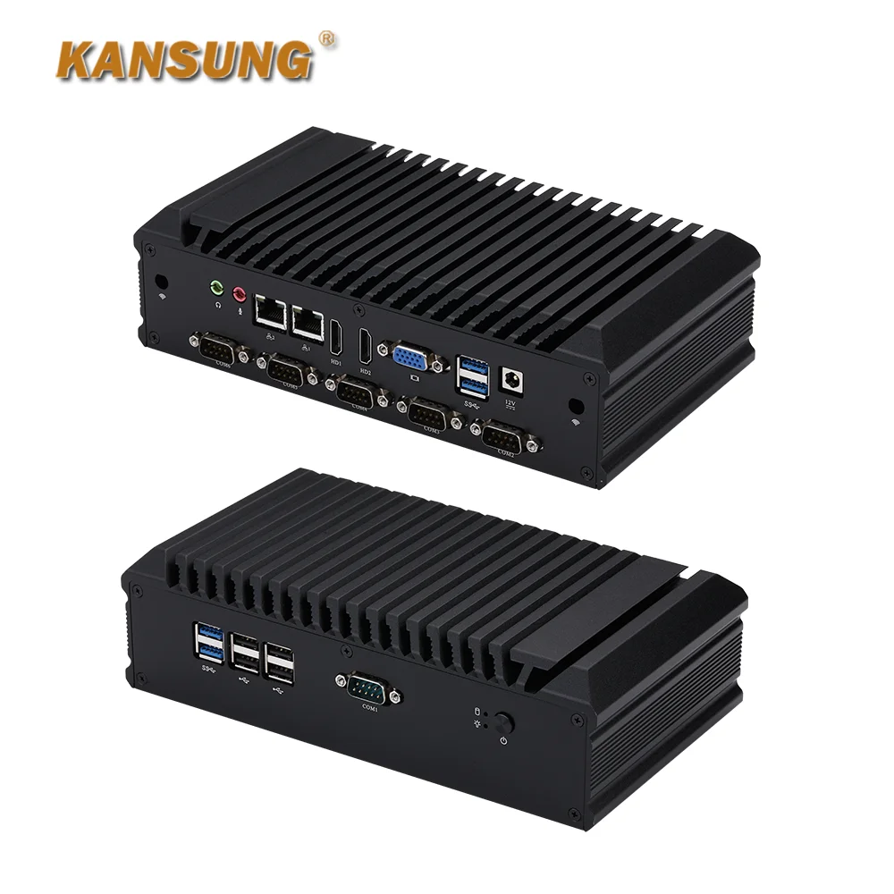 Kansung Barebone PC 7th Gen Core i3-7100U i5-7200U i7-7500U DDR4L M.2 Dual Gigabit LAN 6 COM 2 HD VGA Fanless Industrial Mini PC