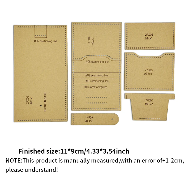 Bild 6: NUBECOM 6PCS handgemachte kurze Brieftasche machen Kraft Schablone DIY Multi Karte Brieftasche machen Kraft Vorlage handgemachte Leathercraft Kit