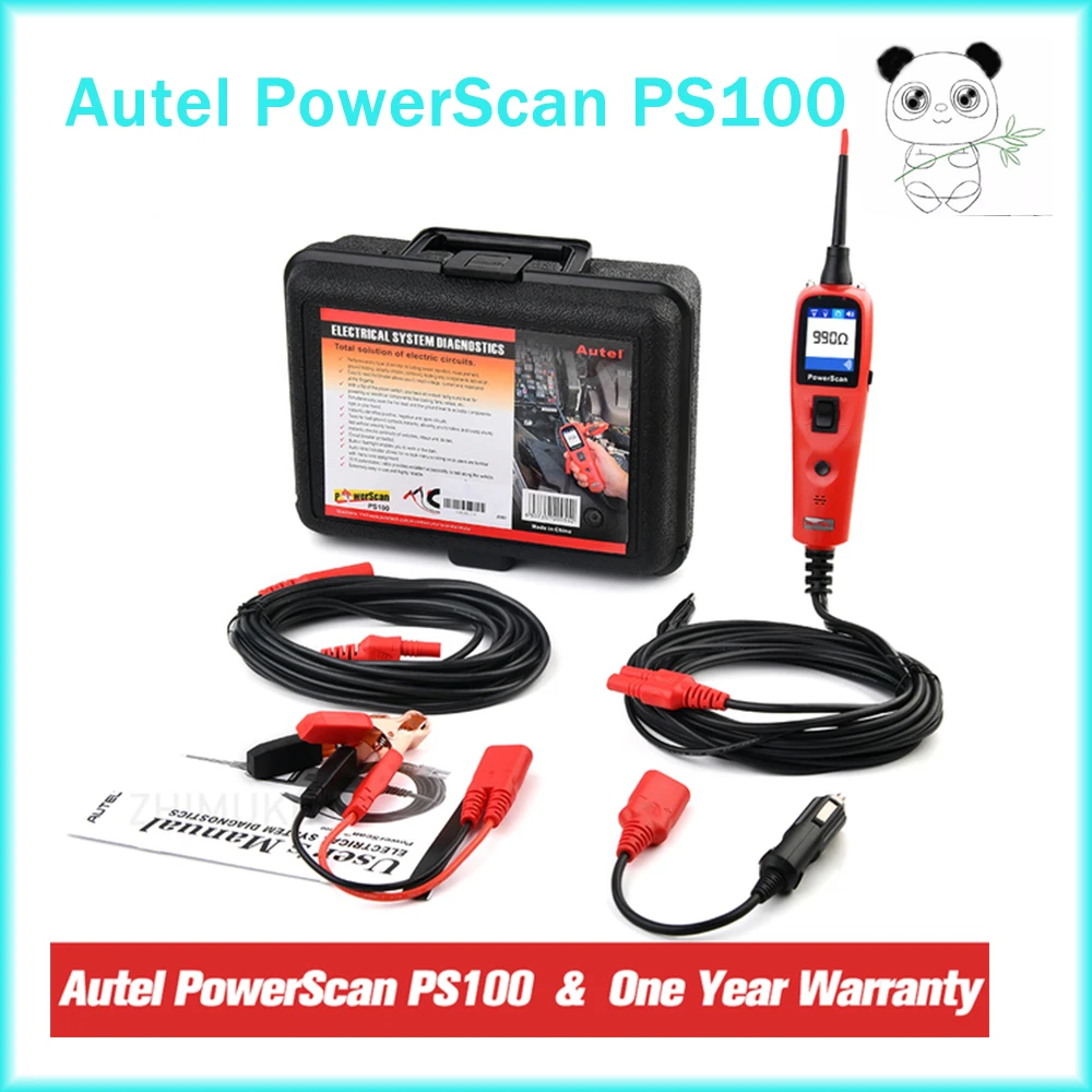 

Autel PowerScan PS100 Автоматическая электрическая цепь, встроенный фонарик для диагностики 12-24 В