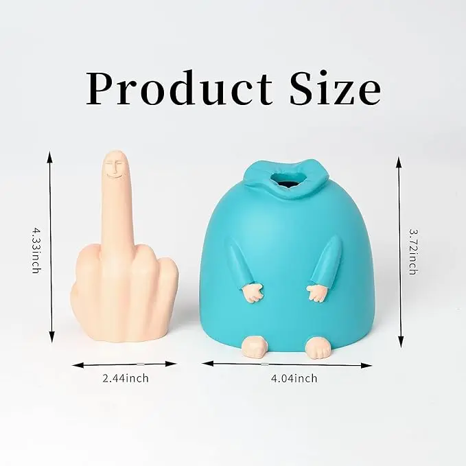 1pc Funny Finger Table Decorations Smiling Finger Ornaments Wierd Hand Statue Display Decoration for Cabinet Shelf Bookcase DIY