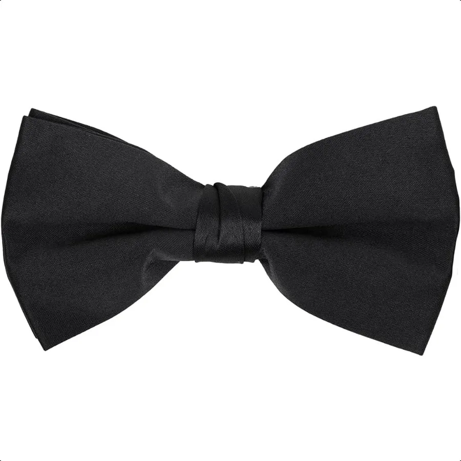 

boxedgifts Mens Clip On Bow Tie Solid Color Bowties for Men