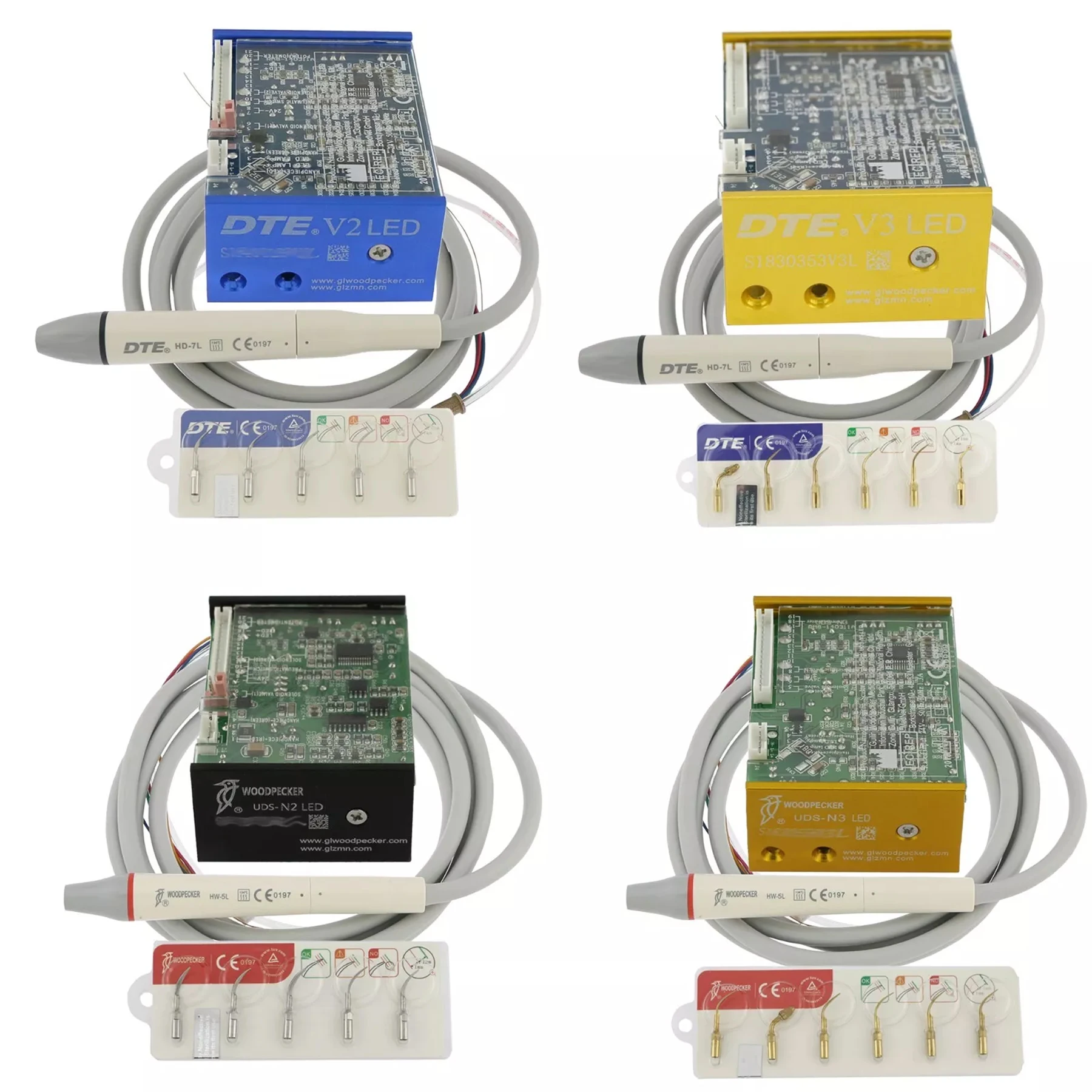 Woodpecker DTE Dental Ultrasonic N2/N3/V2/V3 LED Scaler Built in LED Handpiece ACTEON EMS Tips