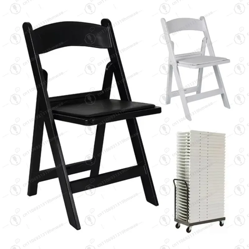 Banquete de casamento hotel restaurante jardim cadeira dobrável de plástico de resina branca, cadeira dobrável ao ar livre
