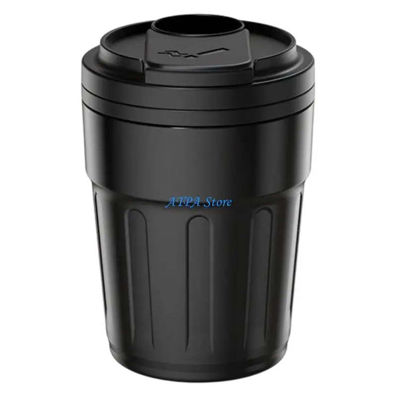 U13C Car Ashtray With Light Auto On When Opening Lid Creative Coffee Cup Design ABS Construction For Vehicle Interior