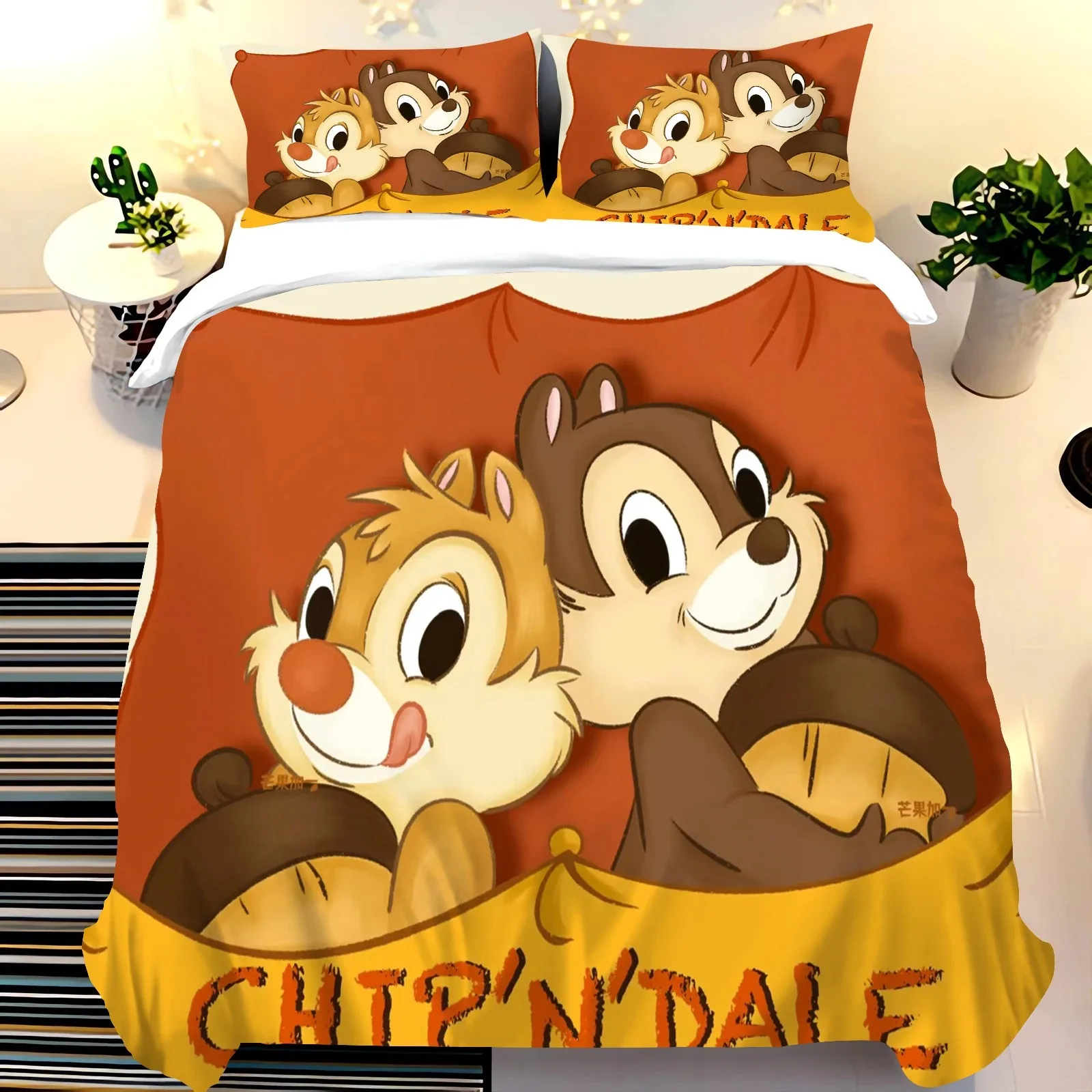 

Cute Squirrel Bedding Set Animated Critters Duvet Cover Set Animal Patterns quilt cover for Girls Kids Bedroom Decoration